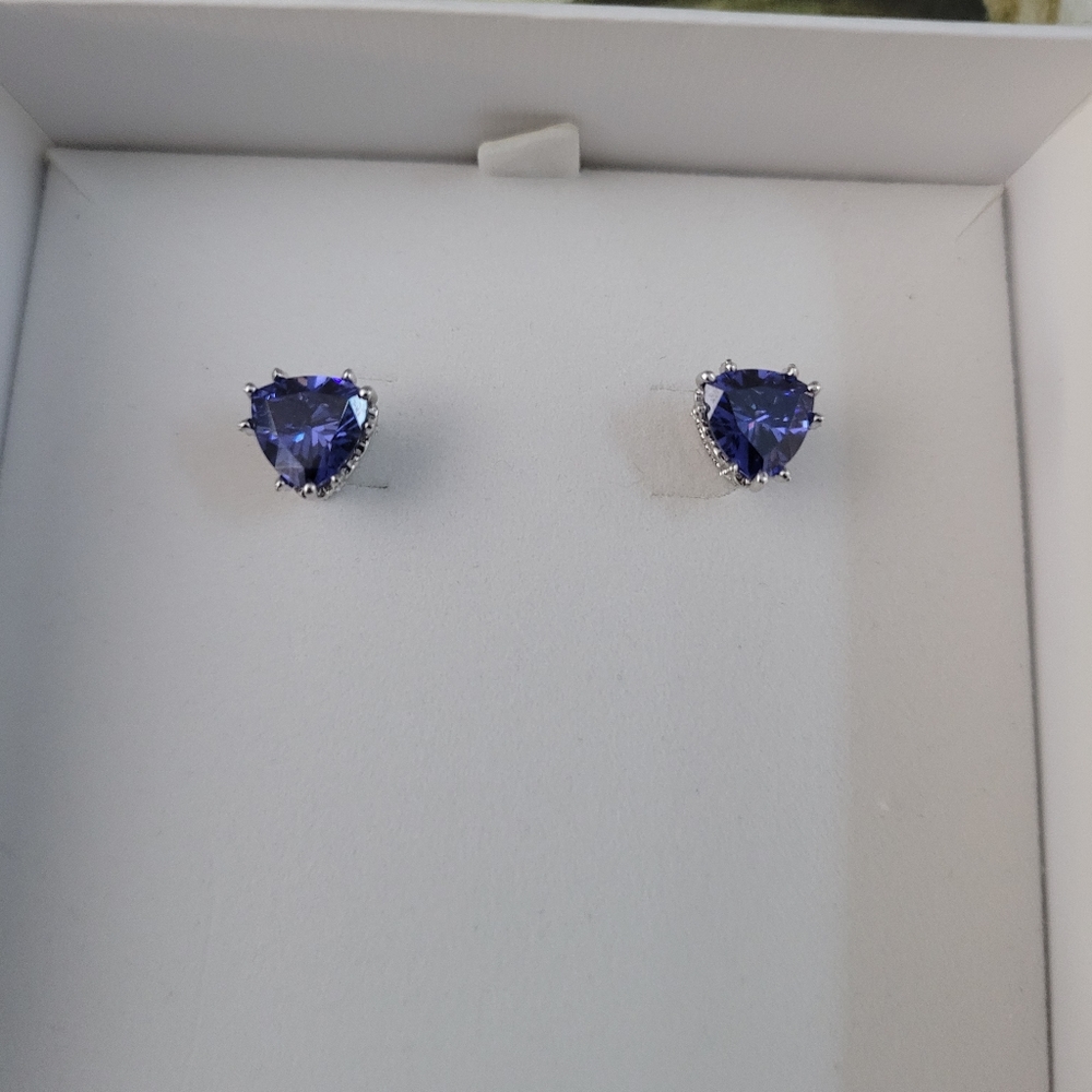 Vanna K tanzanite CZ earrings